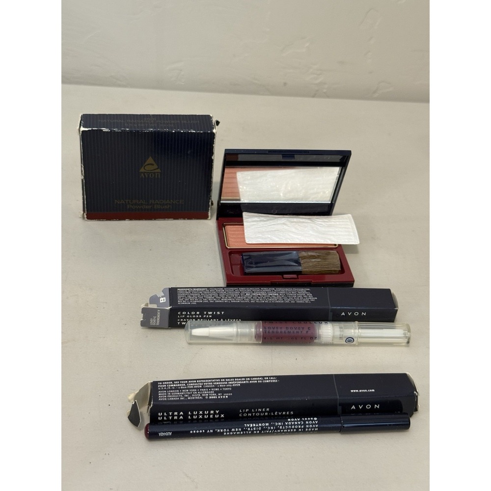 Vintage Avon Makeup Lot Blush Gloss Pen Lip Liner NIB New‎ Old Stock Retro 80s